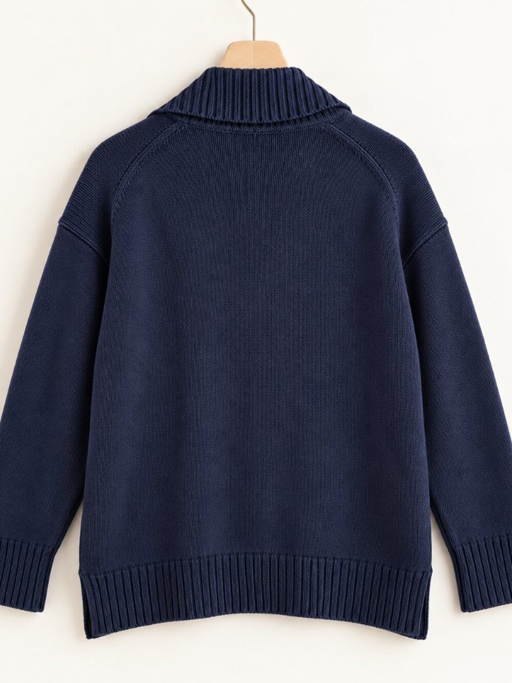 J.Crew Navy Blue Cotton Shawl Collar Open Front Cardigan Sweater Size S - Picture 3 of 5